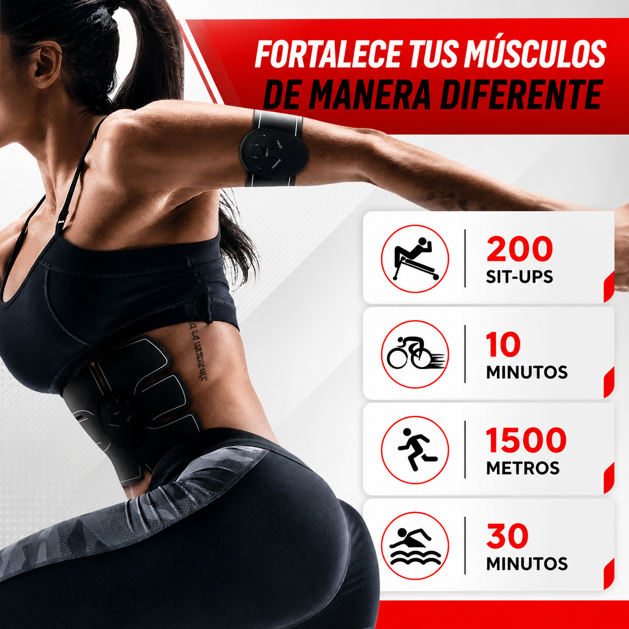 Tonifica tus músculos, donde y cuando quieras 🚀 Gimnasia Pasiva 3 En 1 ⚡ Electroestimulación