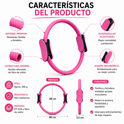 💖 Anillo de Pilates ✨ Tonifica Todo tu Cuerpo desde Casa en Solo Minutos al Día