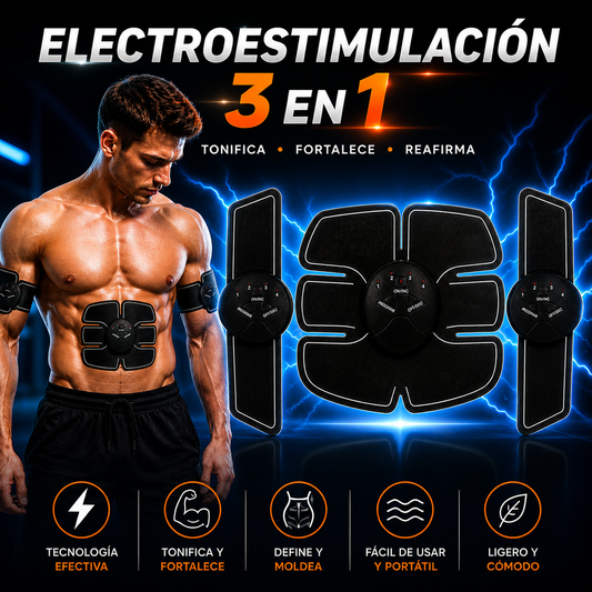 Tonifica tus músculos, donde y cuando quieras 🚀 Gimnasia Pasiva 3 En 1 ⚡ Electroestimulación
