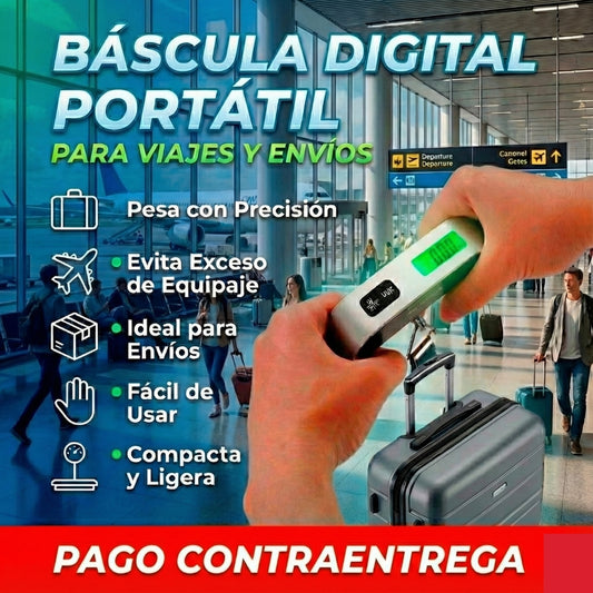 ⚖️✈️ Báscula Digital 50 kg – Viaja sin Sobrepeso | Pago Contraentrega 💸🧳