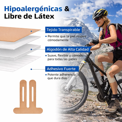 🦵 Cinta Kinesiológica Precortada para Rodilla - 10 UNIDADES