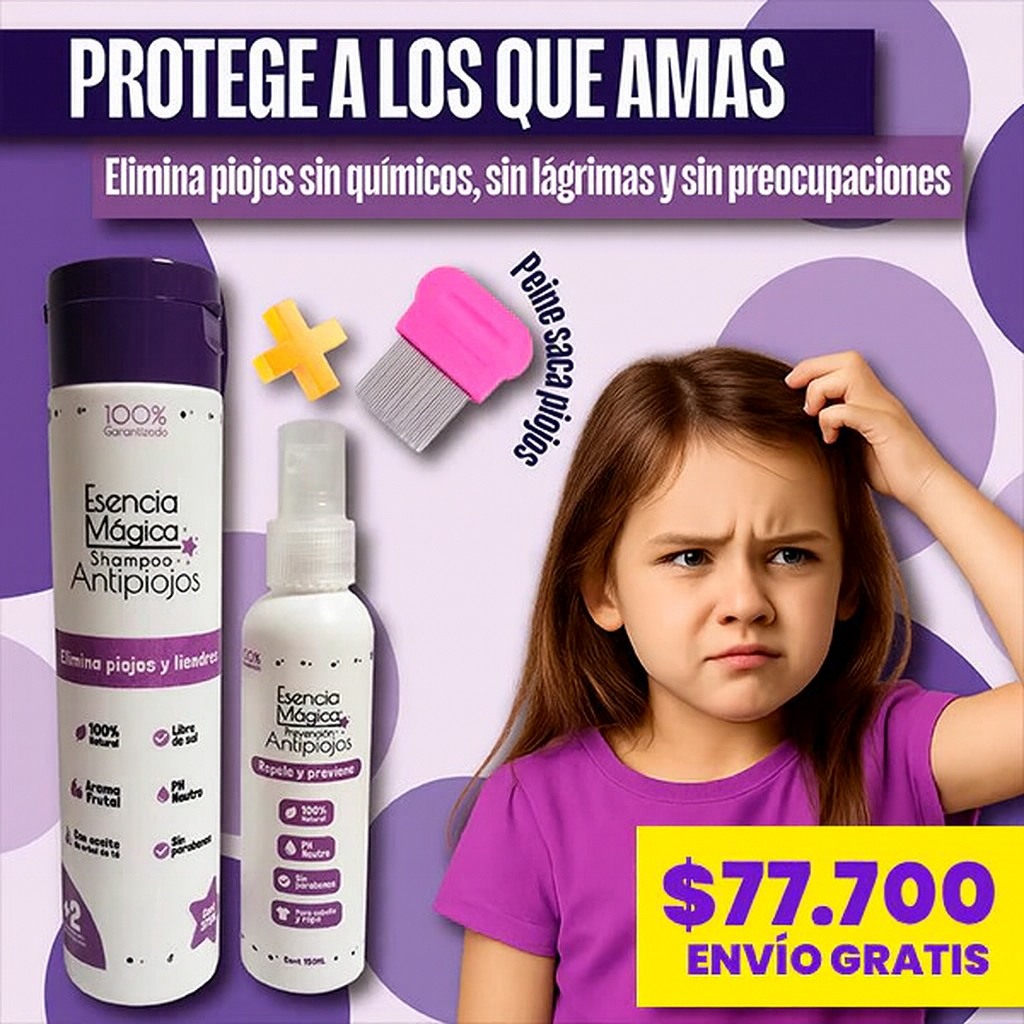 Combo tratamiento anti piojos ¡Elimina piojos y liendras!