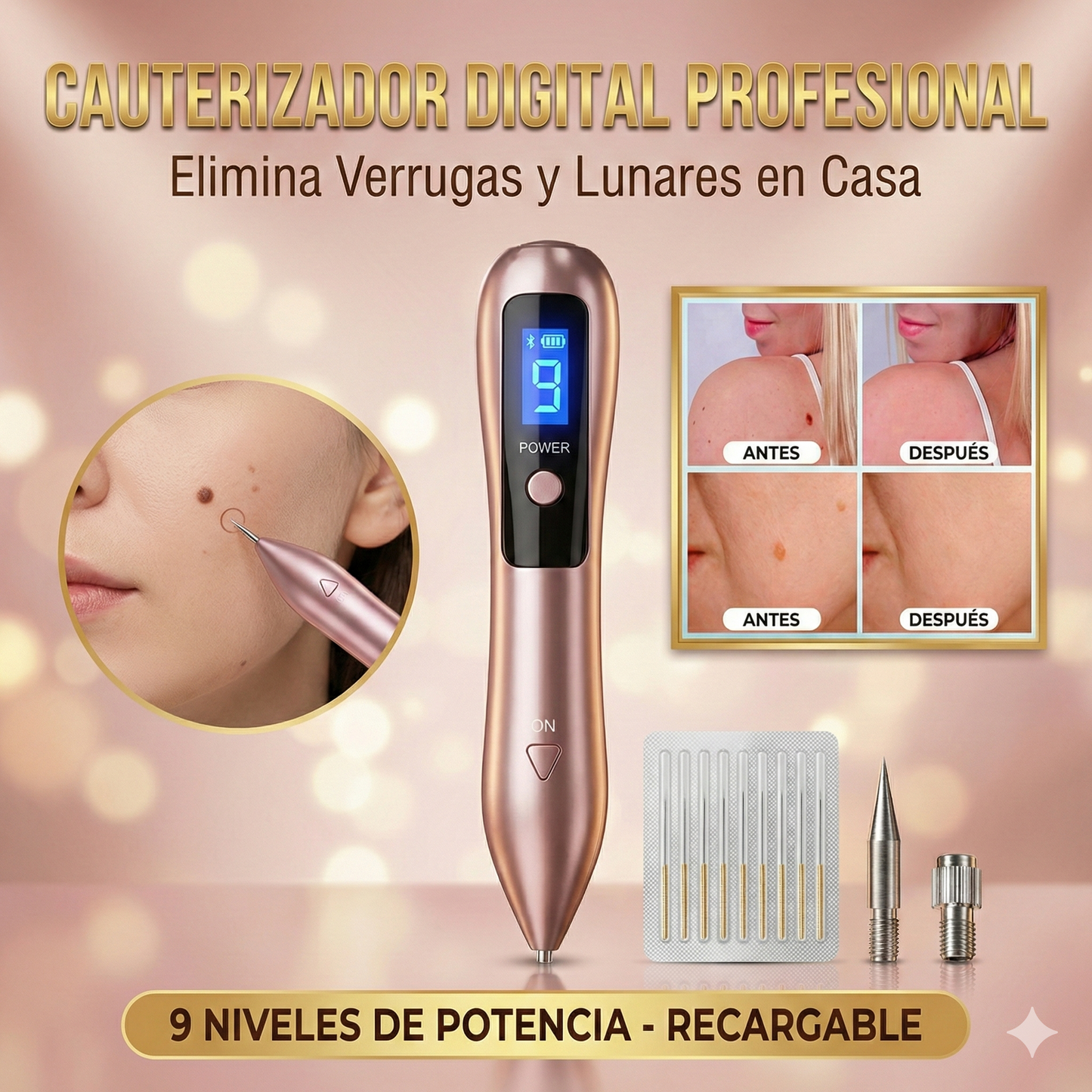 ✨ Cauterizador de Plasma Recargable - 💆‍♀️ Elimina Imperfecciones Sin Dolor - 🚚 Pago Contraentrega