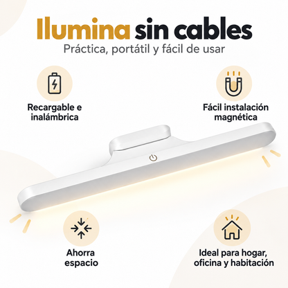 💡Luz sin cables, pégala donde quieras: Lámpara LED magnética recargable