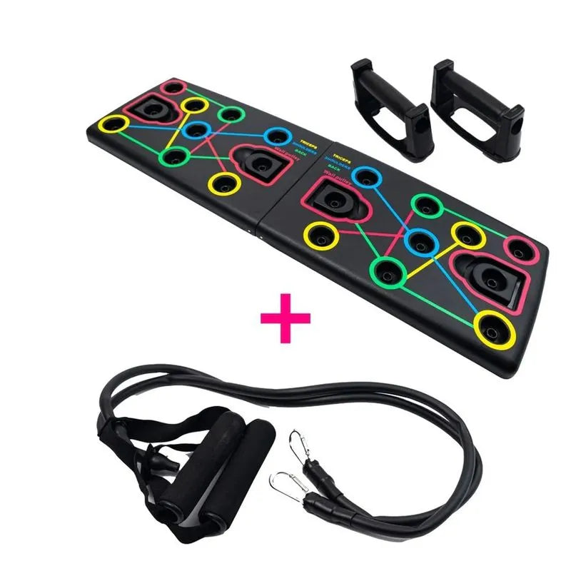 💪 Tabla Push Up Multifuncional + 2 Bandas | Entrena en Casa Pecho, Espalda, Hombros y Brazos 🏠🔥