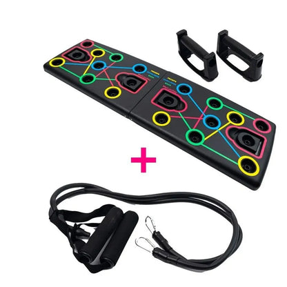 💪 Tabla Push Up Multifuncional + 2 Bandas | Entrena en Casa Pecho, Espalda, Hombros y Brazos 🏠🔥