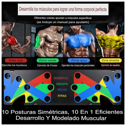 💪 Tabla Push Up Multifuncional + 2 Bandas | Entrena en Casa Pecho, Espalda, Hombros y Brazos 🏠🔥